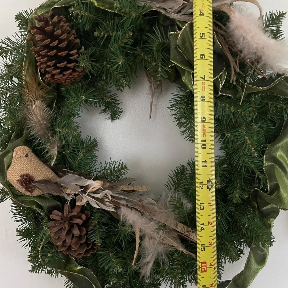 Rustic Wildlife Winter Wreath 17” by 19” Holiday Christmas